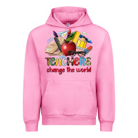 Fuchsia Pink teachers change the world Urban Hoodie - Artiststas