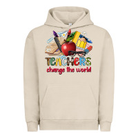 Pigment French Oak teachers change the world Urban Hoodie - Artiststas