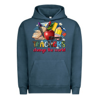 Pigment Midnight Navy teachers change the world Urban Hoodie - Artiststas