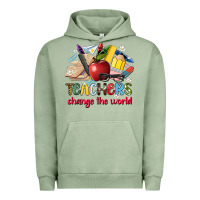 Pigment Oil Green teachers change the world Urban Hoodie - Artiststas