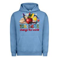 Pigment Pebble Blue teachers change the world Urban Hoodie - Artiststas