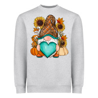 Heather Grey Western Fall gnome Heavyweight Sweatshirt - RanaPortraitStore