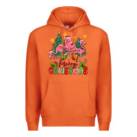 Carrot merry christmas flamingos Premium Hoodie - MaliasSmallBusiness