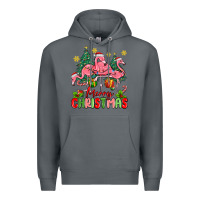 Rock merry christmas flamingos Premium Hoodie - MaliasSmallBusiness
