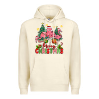 Sandshell merry christmas flamingos Premium Hoodie - MaliasSmallBusiness