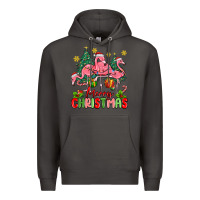 Smoke merry christmas flamingos Premium Hoodie - MaliasSmallBusiness