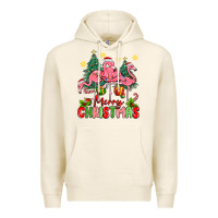 Tofu merry christmas flamingos Premium Hoodie - MaliasSmallBusiness