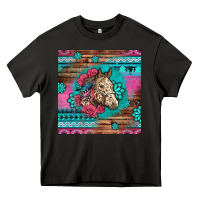 Asphalt floral horse Heavy Core Tee - LillyAllenDesigns