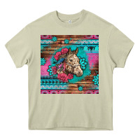 Mossy floral horse Heavy Core Tee - LillyAllenDesigns