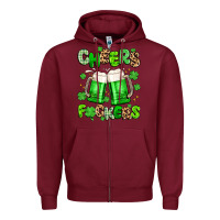 Burgundy cheers fuckers Zipper Hoodie - Artiststas
