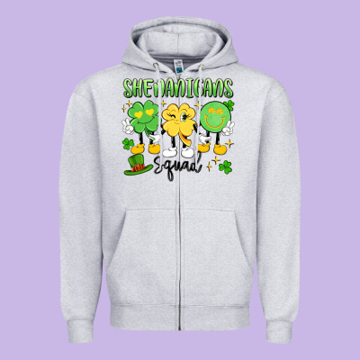 Shenanigans Squad Zipper Hoodie Designed By Artiststas