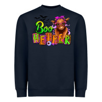 Navy Boo Heifer baby Cow Heavyweight Sweatshirt - RanaPortraitStore