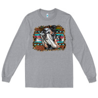Heather Grey cowgirl Long Sleeve Tee - SublimationCraftShop