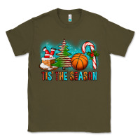 Army Green Tis The Season Christmas With Basketball And Candy Cane Classic Tee - FaDigitalArtStudio
