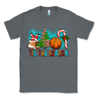 Charcoal Heather Tis The Season Christmas With Basketball And Candy Cane Classic Tee - FaDigitalArtStudio