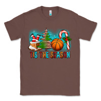 Chestnut Tis The Season Christmas With Basketball And Candy Cane Classic Tee - FaDigitalArtStudio