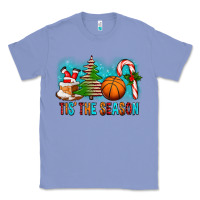 Colony Blue Tis The Season Christmas With Basketball And Candy Cane Classic Tee - FaDigitalArtStudio
