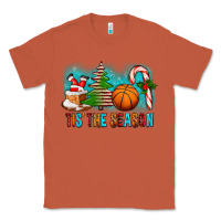 Copper Tis The Season Christmas With Basketball And Candy Cane Classic Tee - FaDigitalArtStudio