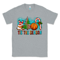 Heather Grey Tis The Season Christmas With Basketball And Candy Cane Classic Tee - FaDigitalArtStudio