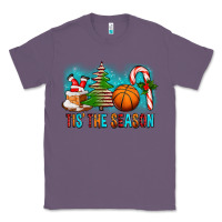 Lavender Tis The Season Christmas With Basketball And Candy Cane Classic Tee - FaDigitalArtStudio