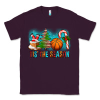 Plum Tis The Season Christmas With Basketball And Candy Cane Classic Tee - FaDigitalArtStudio