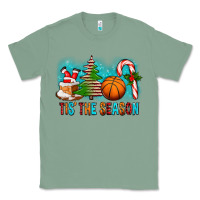 Sage Tis The Season Christmas With Basketball And Candy Cane Classic Tee - FaDigitalArtStudio