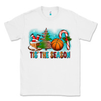 White Tis The Season Christmas With Basketball And Candy Cane Classic Tee - FaDigitalArtStudio
