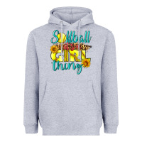 Heather Grey softball it's a girl thing Heavyweight Hoodie - LillyAllenDesigns