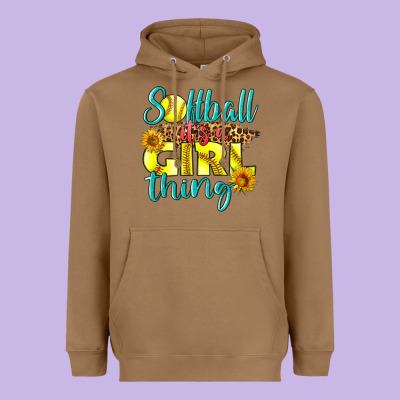 Softball It's A Girl Thing Heavyweight Hoodie Designed By Lillyallendesigns