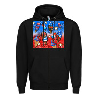 Black american popsicle and stars Zipper Hoodie - AdoDesignShop