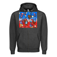 Charcoal Heather american popsicle and stars Zipper Hoodie - AdoDesignShop