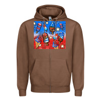 Chestnut american popsicle and stars Zipper Hoodie - AdoDesignShop