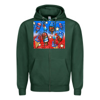 Sports Green american popsicle and stars Zipper Hoodie - AdoDesignShop