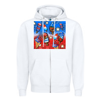 White american popsicle and stars Zipper Hoodie - AdoDesignShop