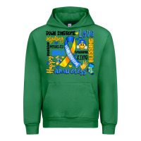 Emerald down syndrome awareness typography Urban Hoodie - Artiststas