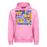 Fuchsia Pink down syndrome awareness typography Urban Hoodie - Artiststas