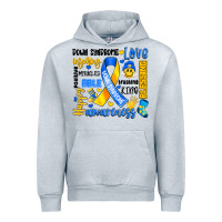 Heather Grey down syndrome awareness typography Urban Hoodie - Artiststas