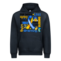Navy down syndrome awareness typography Urban Hoodie - Artiststas