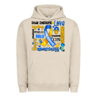 Pigment French Oak down syndrome awareness typography Urban Hoodie - Artiststas