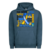 Pigment Midnight Navy down syndrome awareness typography Urban Hoodie - Artiststas