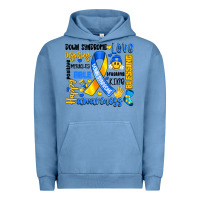 Pigment Pebble Blue down syndrome awareness typography Urban Hoodie - Artiststas