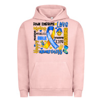 Pigment Salmon down syndrome awareness typography Urban Hoodie - Artiststas