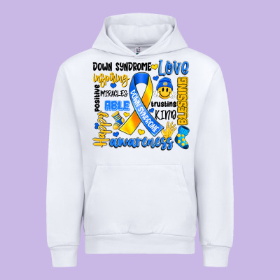 Down Syndrome Awareness Typography Urban Hoodie Designed By Artiststas