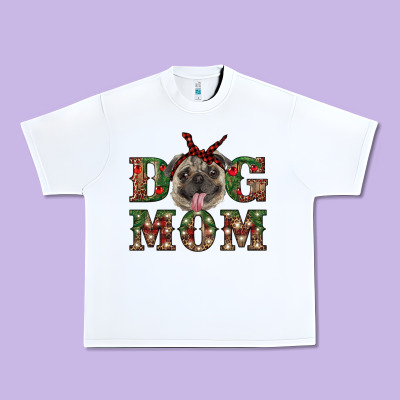 Christmas Pug Mom Urban Heavy Tee Designed By Ranaportraitstore