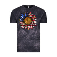 Cloud Black 4th of july sunflower Vintage Tee - texasbilliewilder