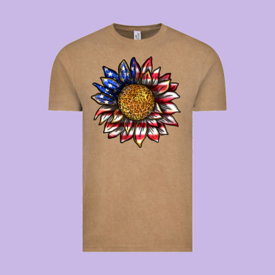 Vintage Tee 4th of july sunflower