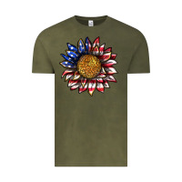 Vintage Olive 4th of july sunflower Vintage Tee - texasbilliewilder