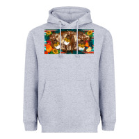 Heather Grey western cow cockerel chick  serape leopard sunflowers license plate te Heavyweight Hoodie - BarkalooDesign