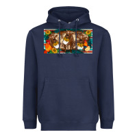 Navy western cow cockerel chick  serape leopard sunflowers license plate te Heavyweight Hoodie - BarkalooDesign
