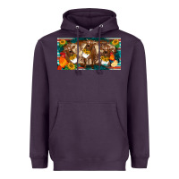 Plum western cow cockerel chick  serape leopard sunflowers license plate te Heavyweight Hoodie - BarkalooDesign